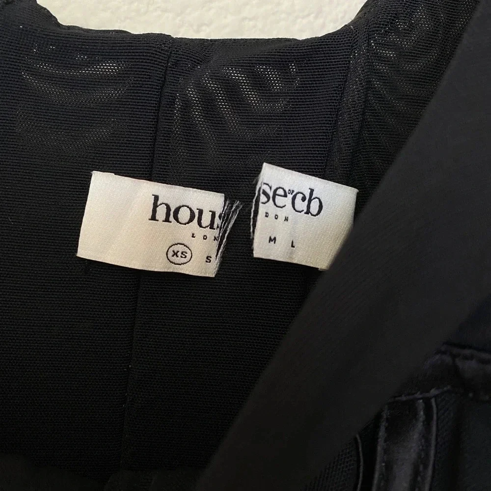 HOUSE OF CB 'Stella' Black Mesh Trimmed Corset‎ NWOT size XS
